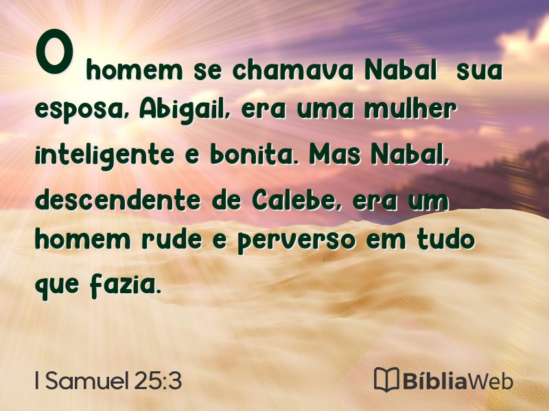 I Samuel 25:3 em imagem para compartilhar