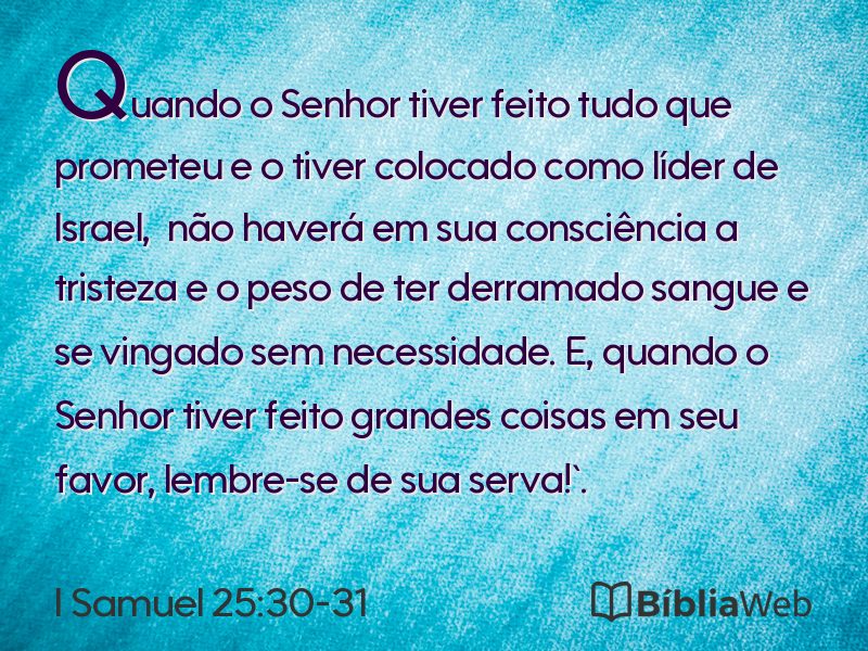 I Samuel 25:30-31 em imagem para compartilhar