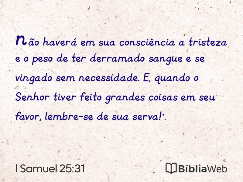 I Samuel 25:31 em imagem para compartilhar