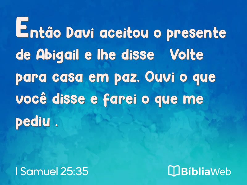 I Samuel 25:35 em imagem para compartilhar