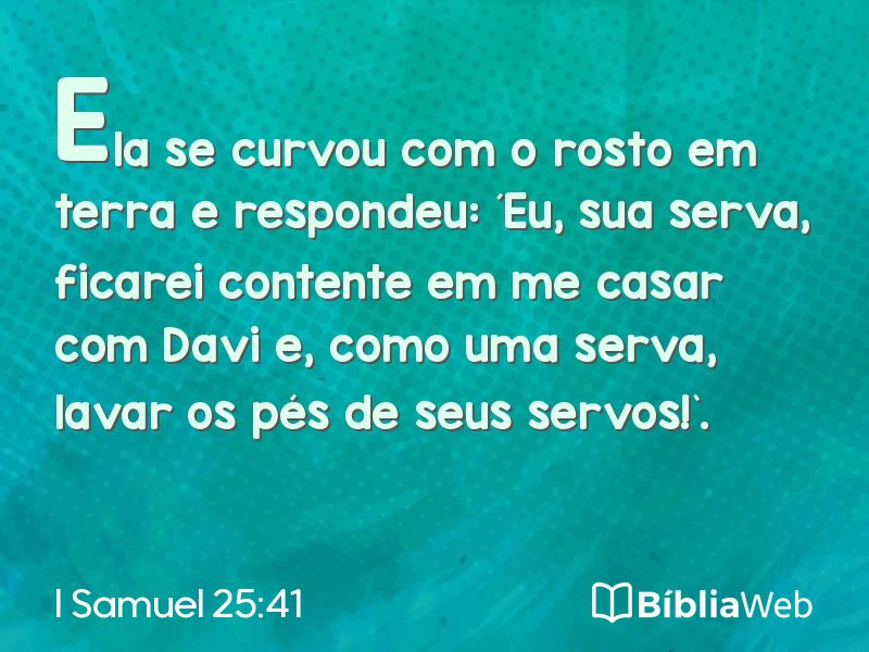 I Samuel 25:41 em imagem para compartilhar
