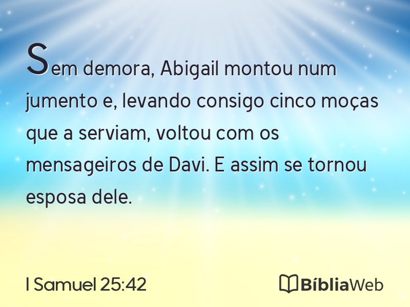 I Samuel 25:42 em imagem para compartilhar