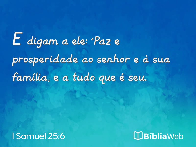 I Samuel 25:6 em imagem para compartilhar