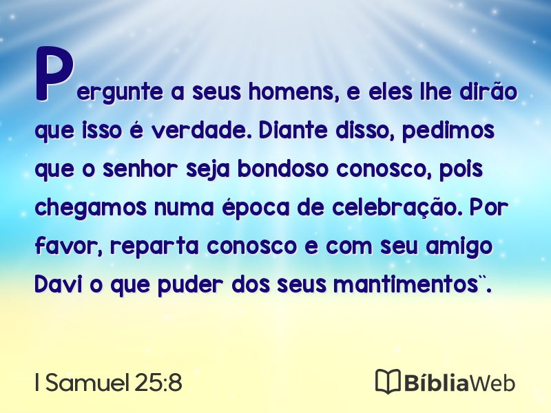 I Samuel 25:8 em imagem para compartilhar