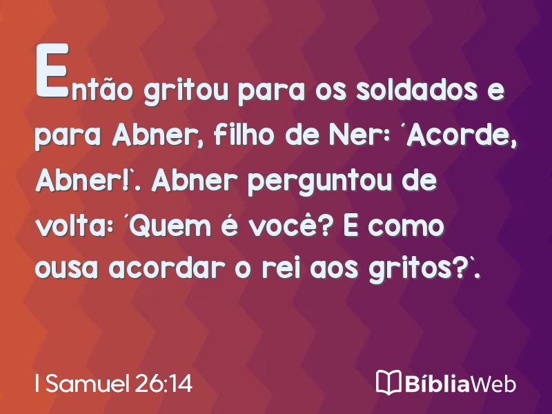 I Samuel 26:14 em imagem para compartilhar