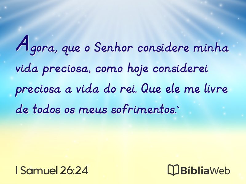 I Samuel 26:24 em imagem para compartilhar