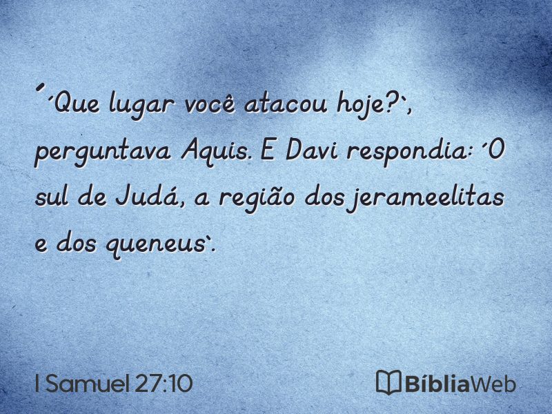 I Samuel 27:10 em imagem para compartilhar