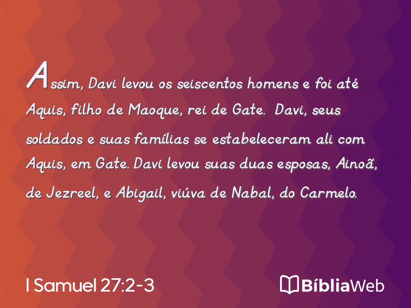 I Samuel 27:2-3 em imagem para compartilhar