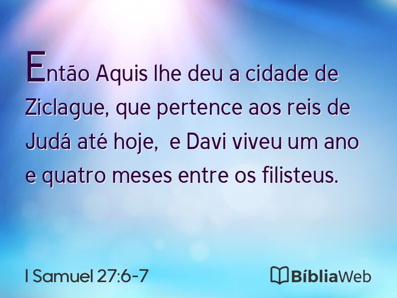I Samuel 27:6-7 em imagem para compartilhar