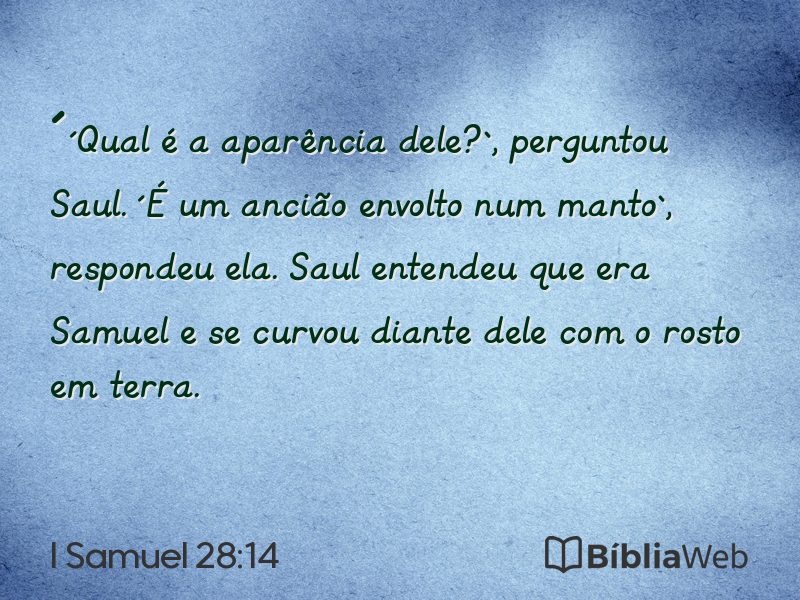 I Samuel 28:14 em imagem para compartilhar