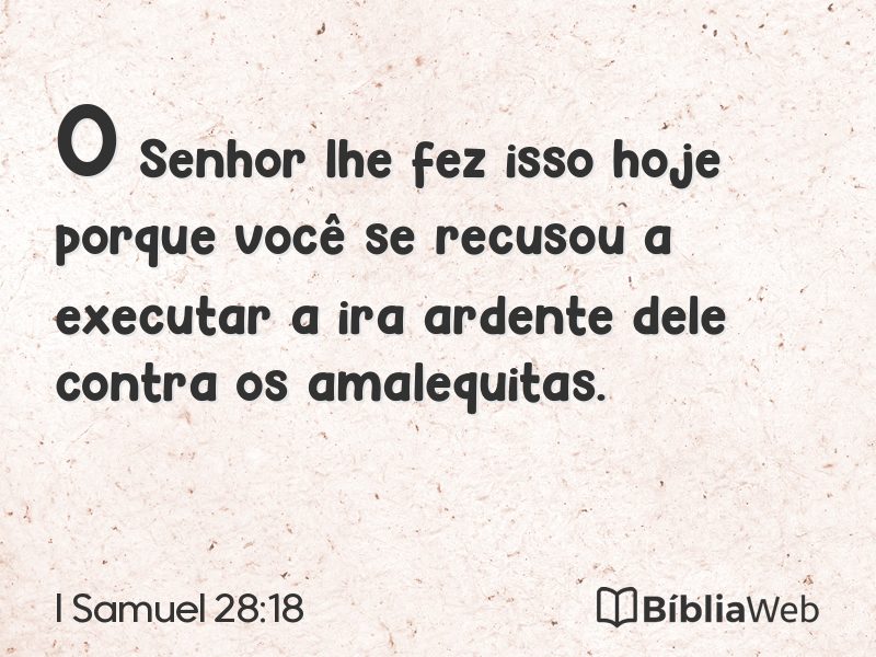 I Samuel 28:18 em imagem para compartilhar