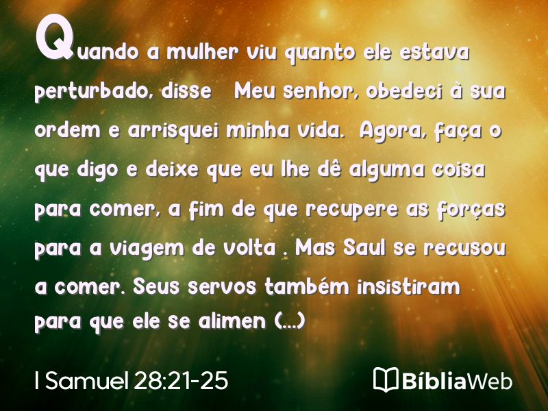 I Samuel 28:21-25 em imagem para compartilhar