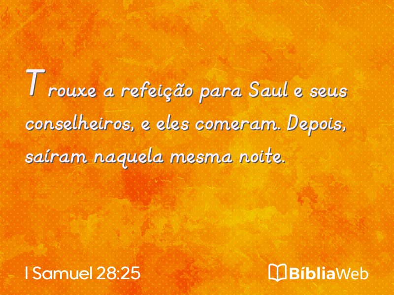I Samuel 28:25 em imagem para compartilhar