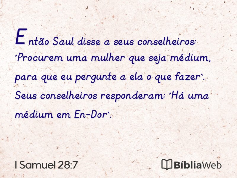 I Samuel 28:7 em imagem para compartilhar