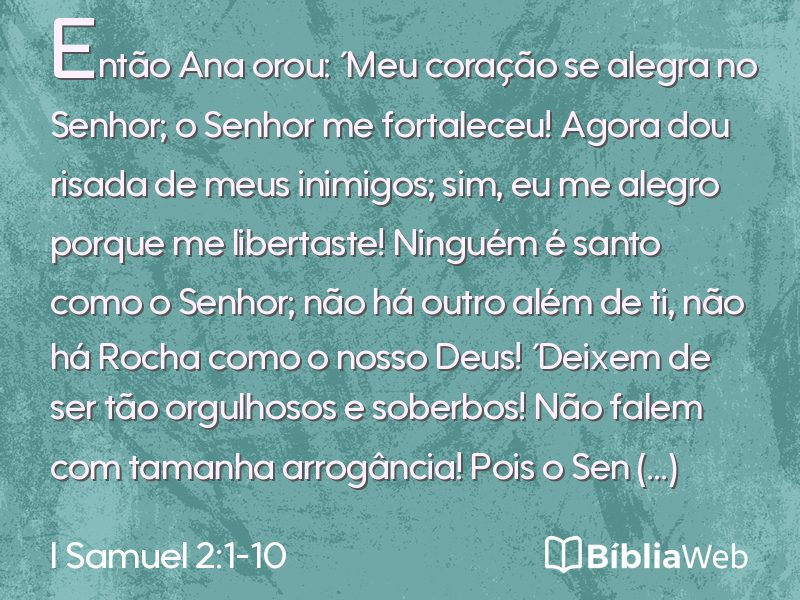 I Samuel 2:1-10 em imagem para compartilhar