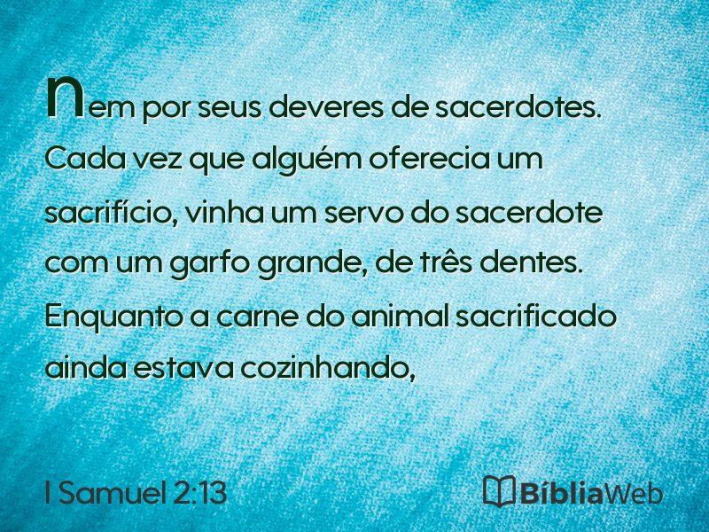 I Samuel 2:13 em imagem para compartilhar