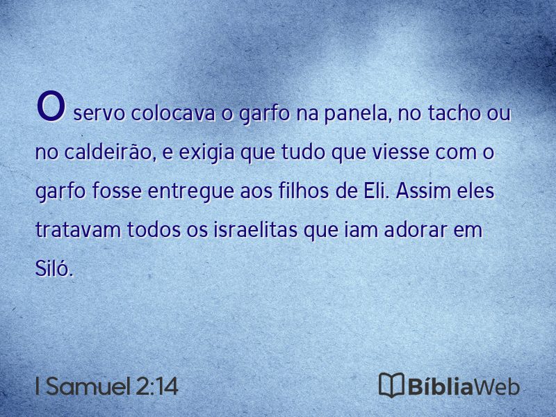 I Samuel 2:14 em imagem para compartilhar