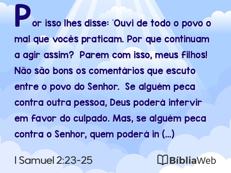 I Samuel 2:23-25 em imagem para compartilhar