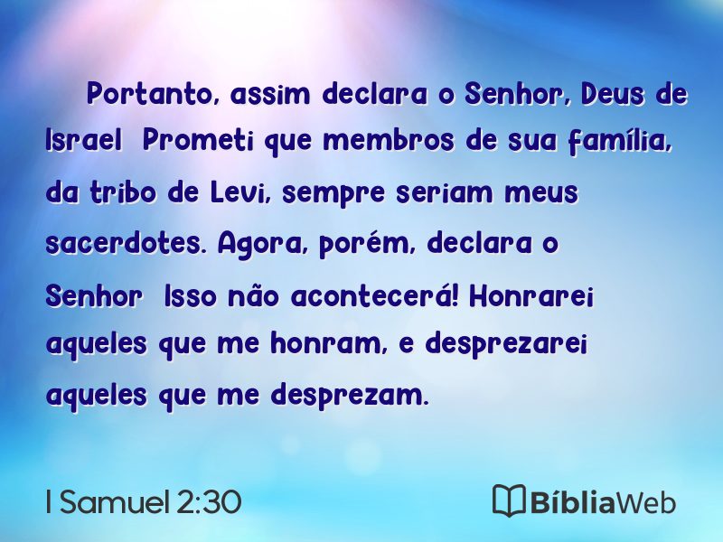 I Samuel 2:30 em imagem para compartilhar