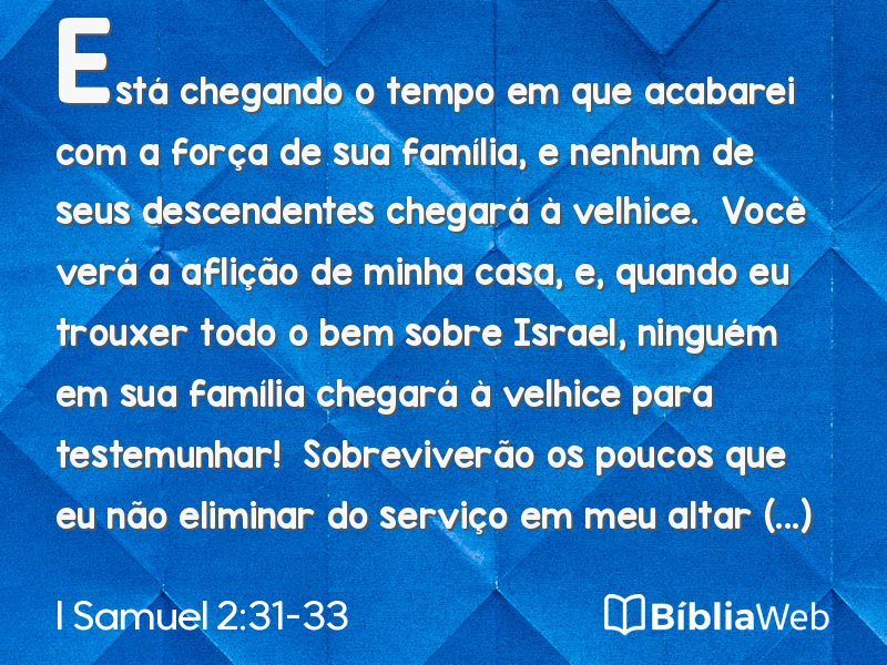 I Samuel 2:31-33 em imagem para compartilhar