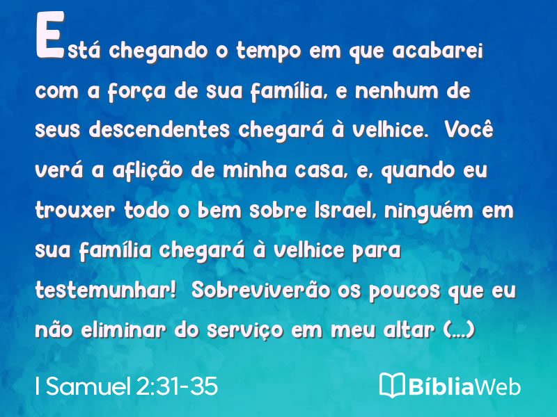 I Samuel 2:31-35 em imagem para compartilhar