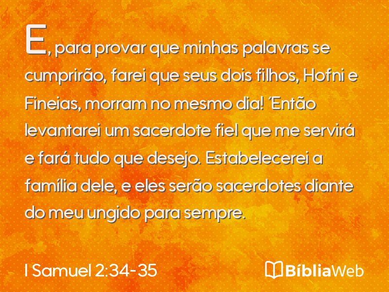 I Samuel 2:34-35 em imagem para compartilhar