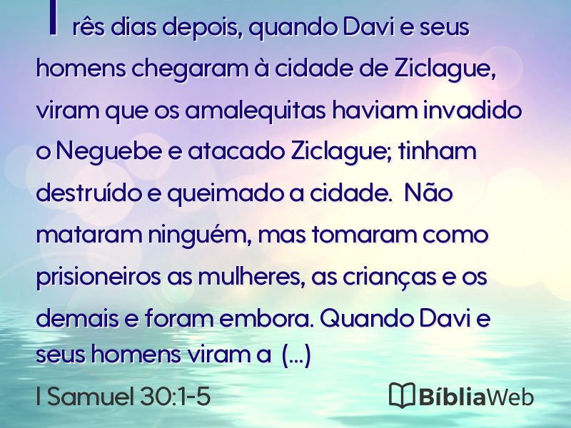 I Samuel 30:1-5 em imagem para compartilhar