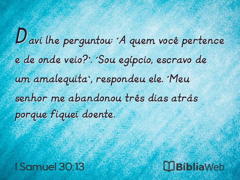 I Samuel 30:13 em imagem para compartilhar