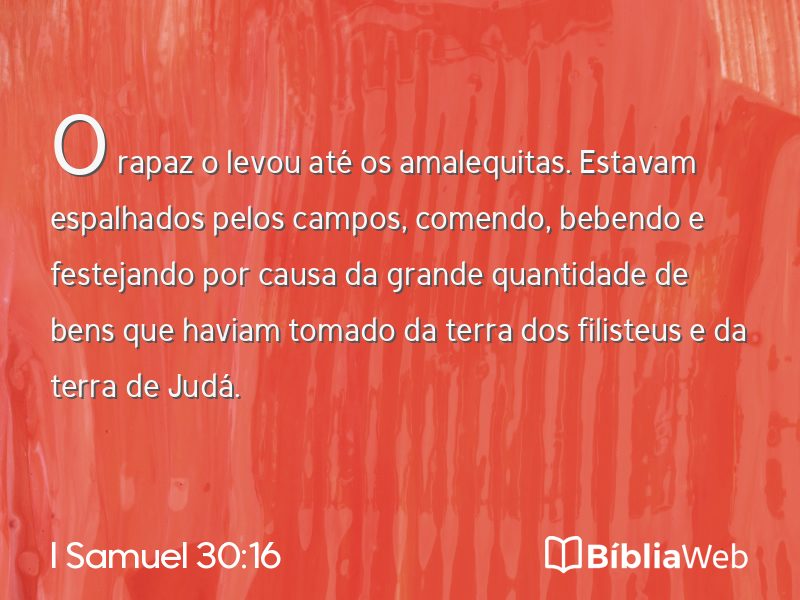 I Samuel 30:16 em imagem para compartilhar