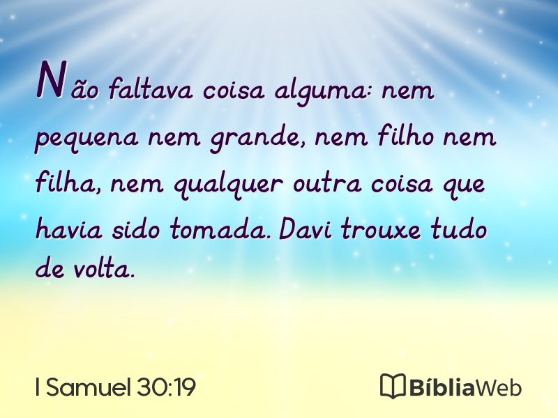 I Samuel 30:19 em imagem para compartilhar