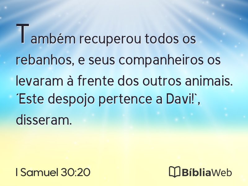 I Samuel 30:20 em imagem para compartilhar