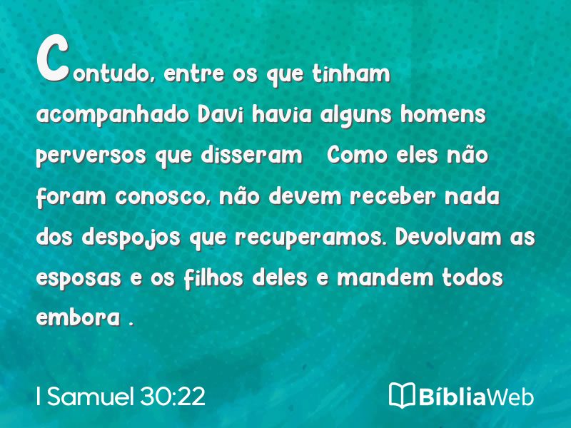 I Samuel 30:22 em imagem para compartilhar