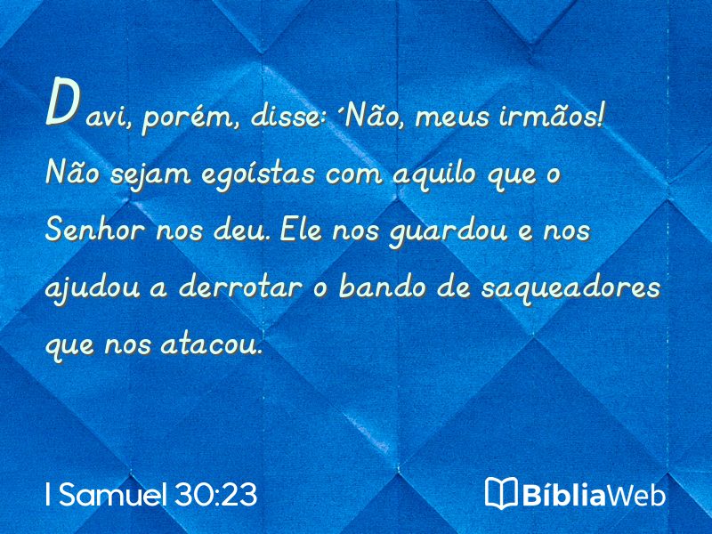 I Samuel 30:23 em imagem para compartilhar