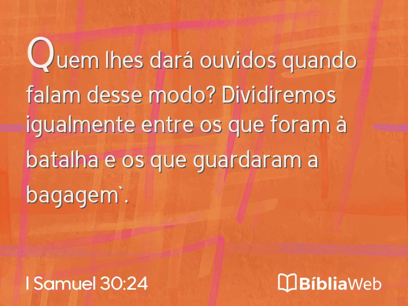 I Samuel 30:24 em imagem para compartilhar