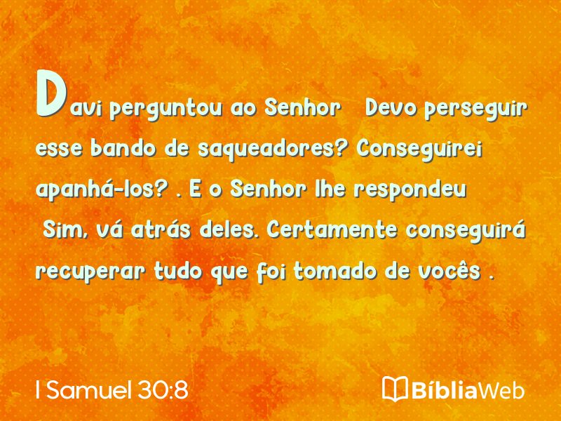 I Samuel 30:8 em imagem para compartilhar