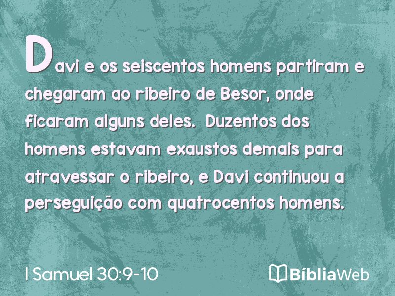 I Samuel 30:9-10 em imagem para compartilhar