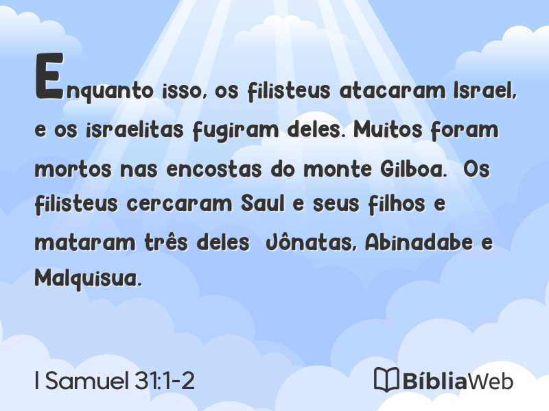 I Samuel 31:1-2 em imagem para compartilhar