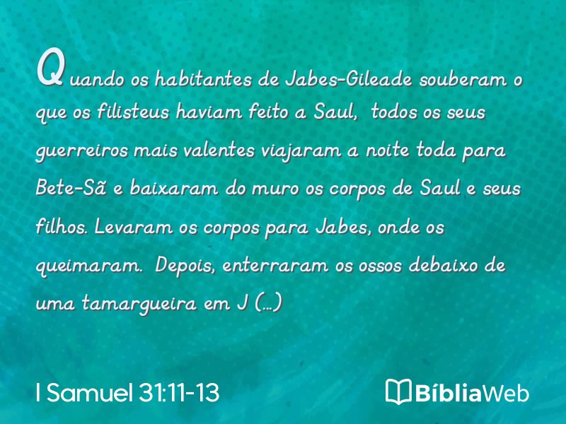 I Samuel 31:11-13 em imagem para compartilhar