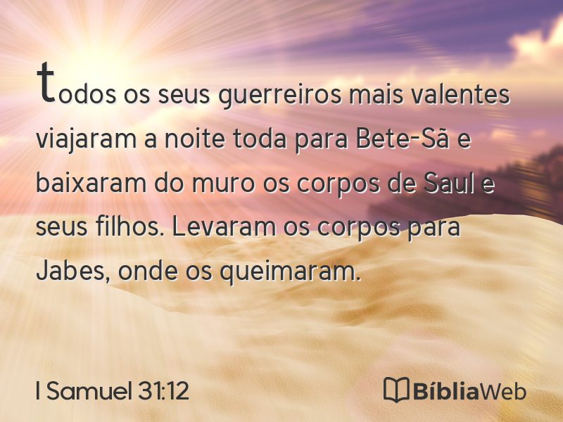 I Samuel 31:12 em imagem para compartilhar