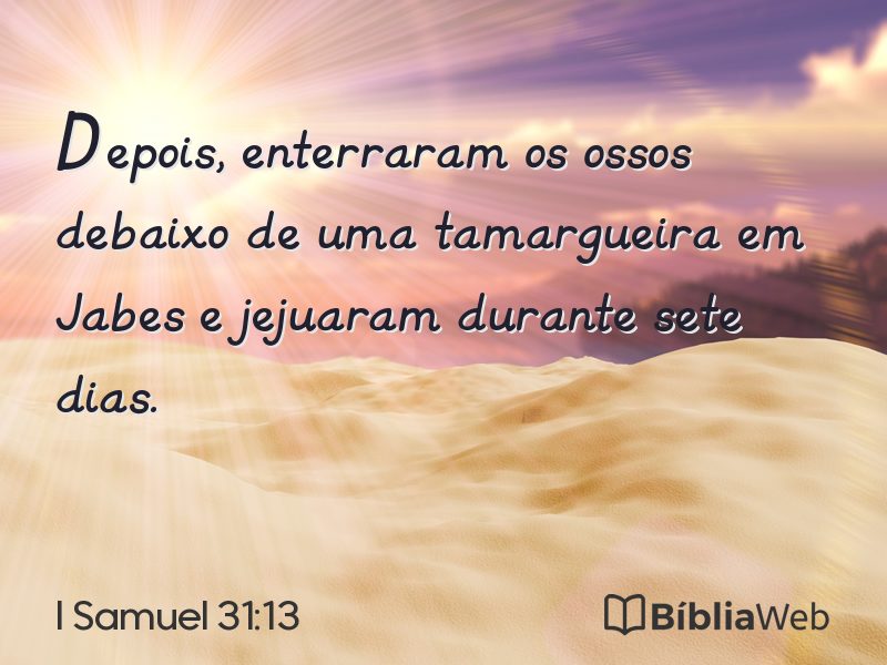 I Samuel 31:13 em imagem para compartilhar