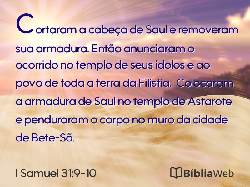 I Samuel 31:9-10 em imagem para compartilhar