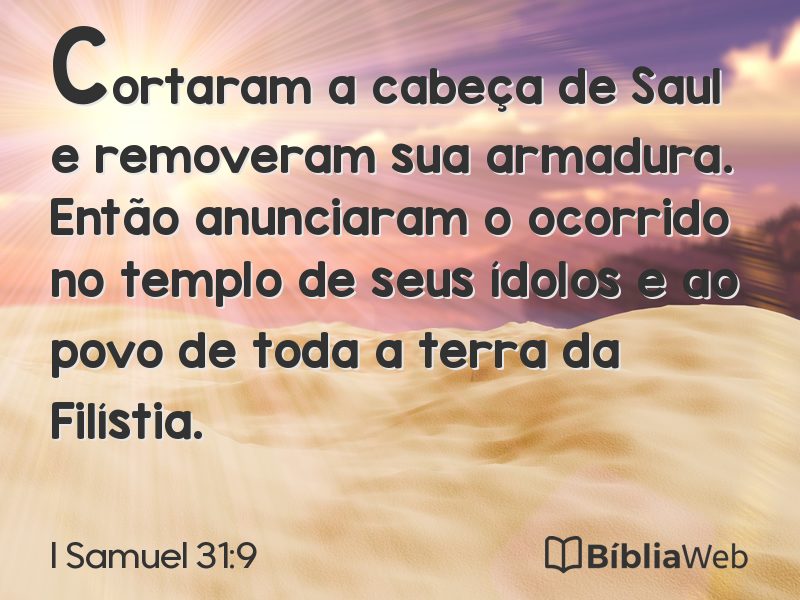 I Samuel 31:9 em imagem para compartilhar