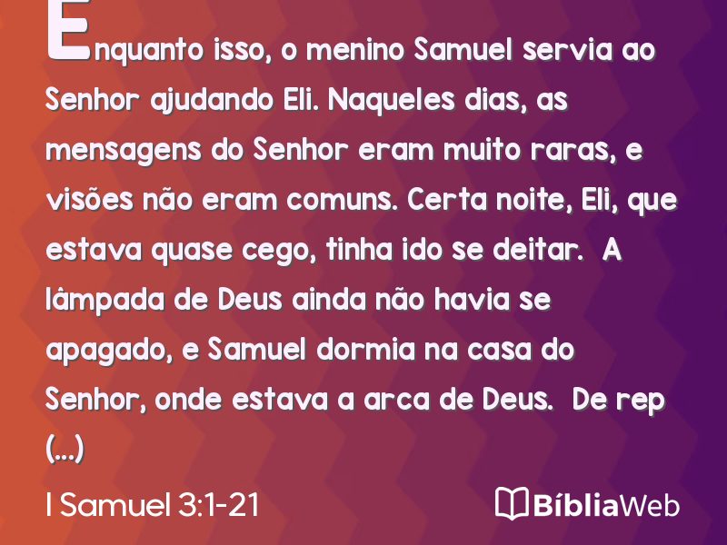 I Samuel 3:1-21 em imagem para compartilhar