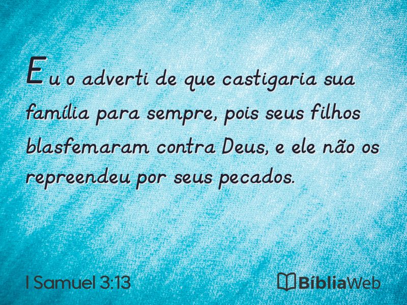 I Samuel 3:13 em imagem para compartilhar