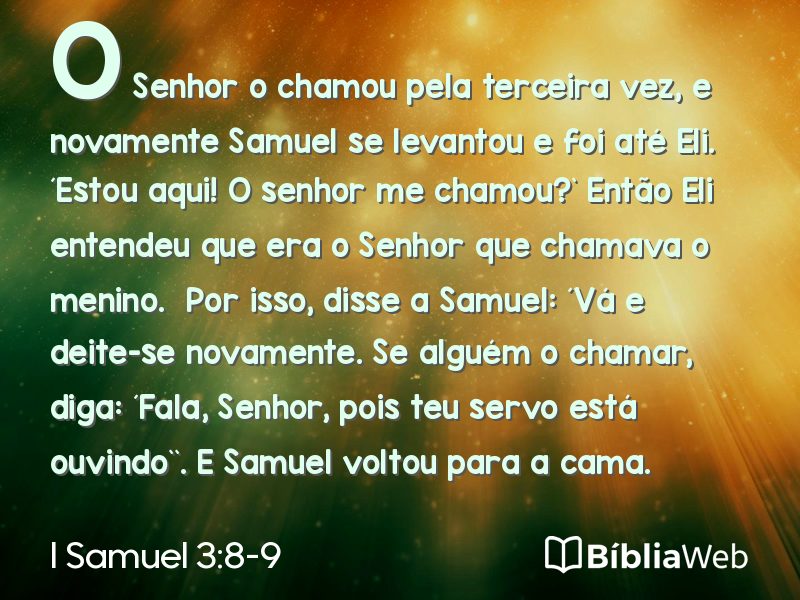 I Samuel 3:8-9 em imagem para compartilhar
