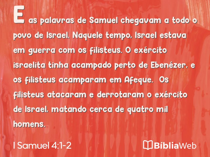 I Samuel 4:1-2 em imagem para compartilhar