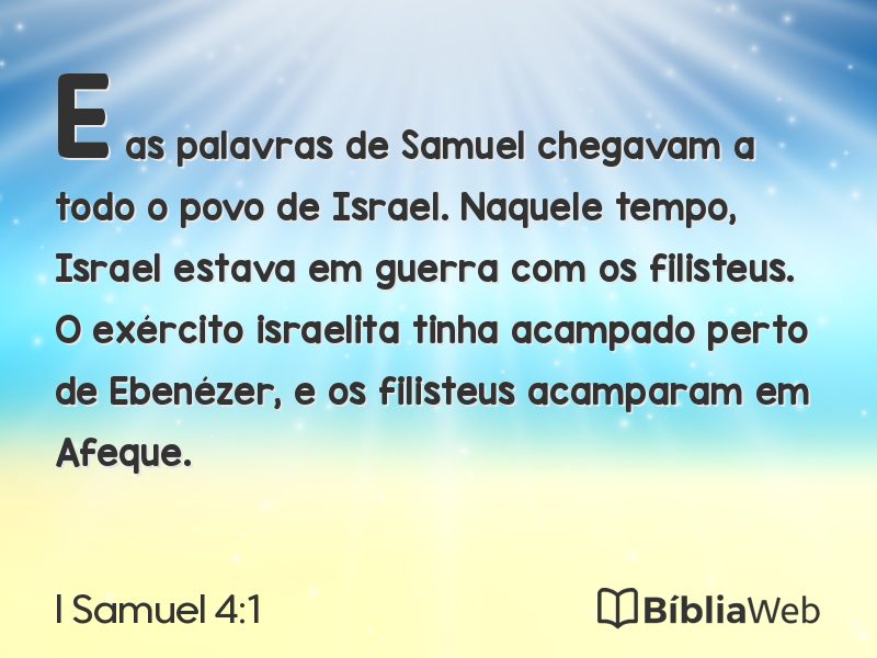 I Samuel 4:1 em imagem para compartilhar