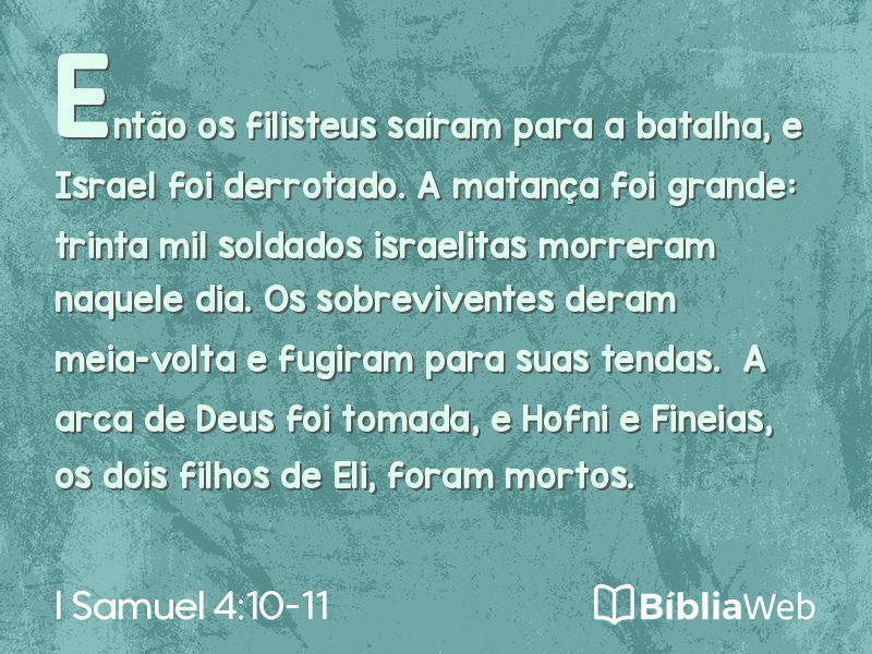 I Samuel 4:10-11 em imagem para compartilhar