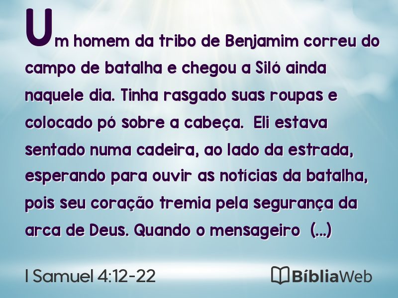I Samuel 4:12-22 em imagem para compartilhar