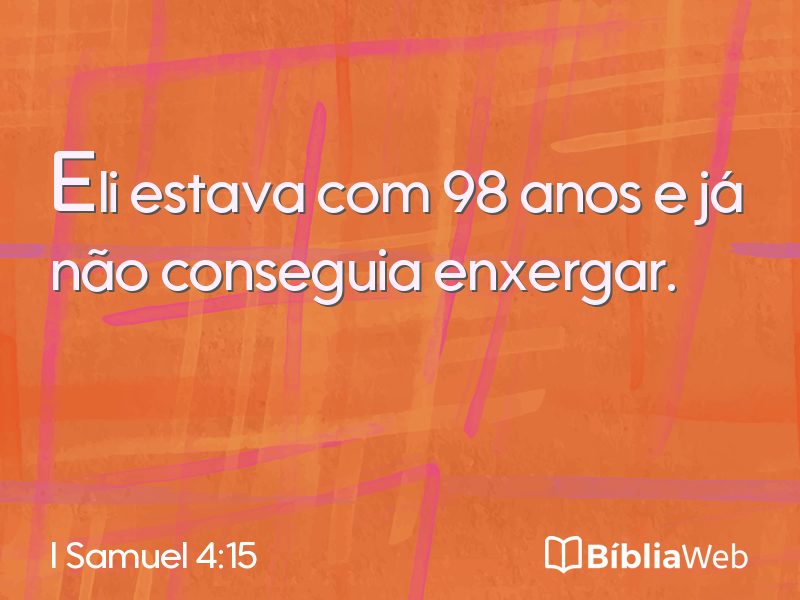 I Samuel 4:15 em imagem para compartilhar